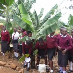 Girls in the school's garden.