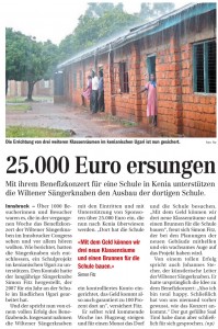 TT vom 29.10.2009: 25.000 Euro ersungen