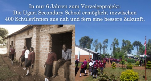 Die Ugari Secondary School. Damals: 28 SchülerInnen, in zwei halbfertigen Klassenzimmern. Heute: Eine Vorzeige-Institution mit über 400 SchülerInnen. 